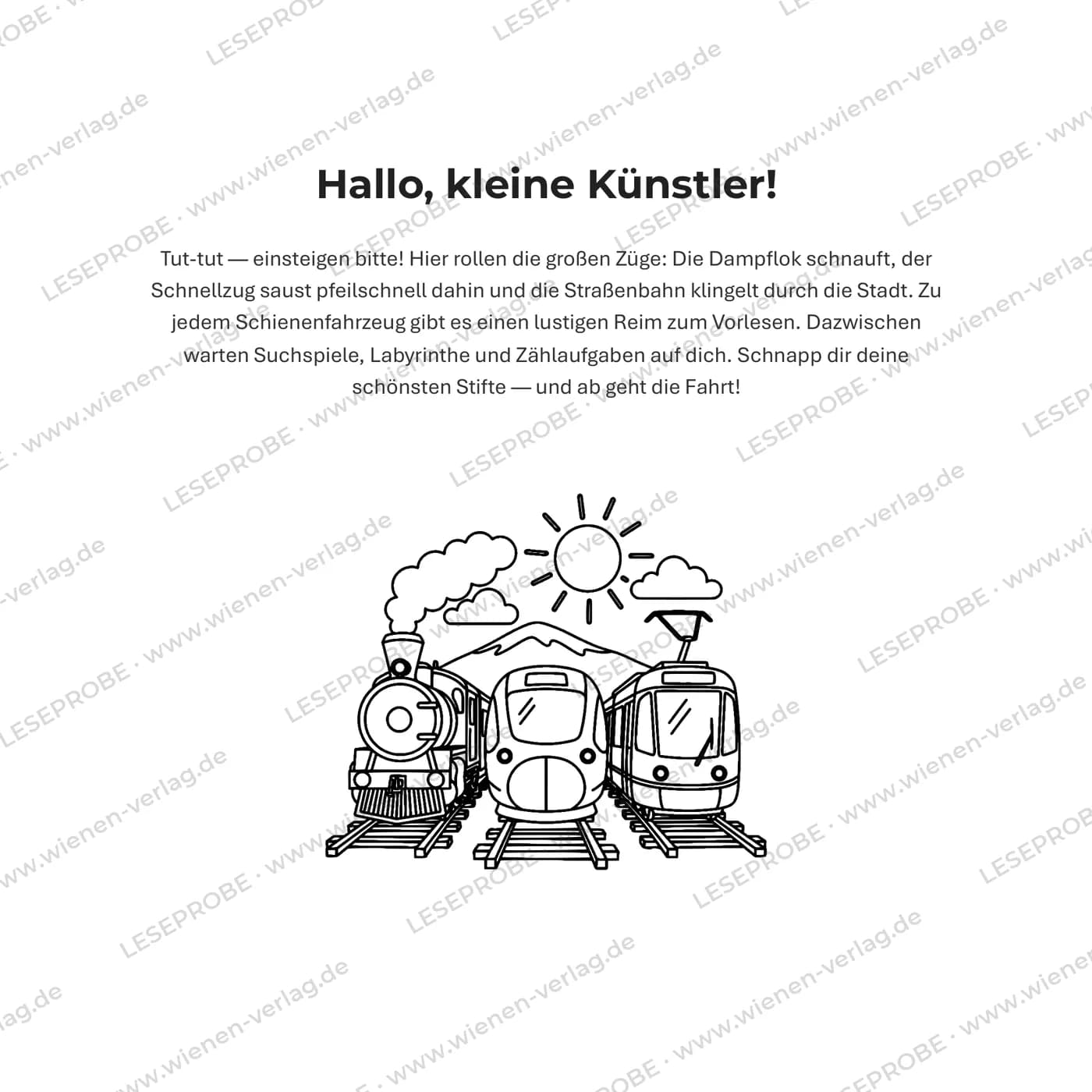 Vorwort aus „Mein großes Eisenbahn-Malbuch ab 3 Jahren“