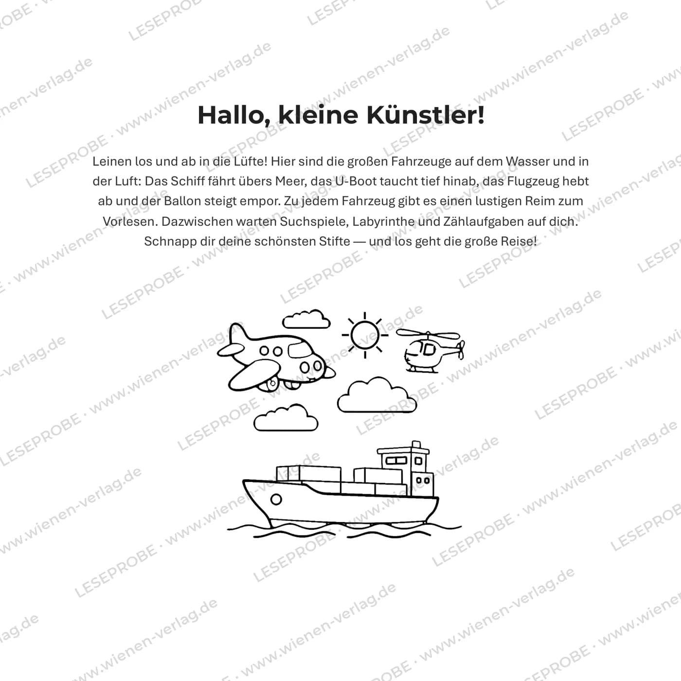Vorwort aus „Mein großes Flugzeuge- und Schiffe-Malbuch ab 3 Jahren“