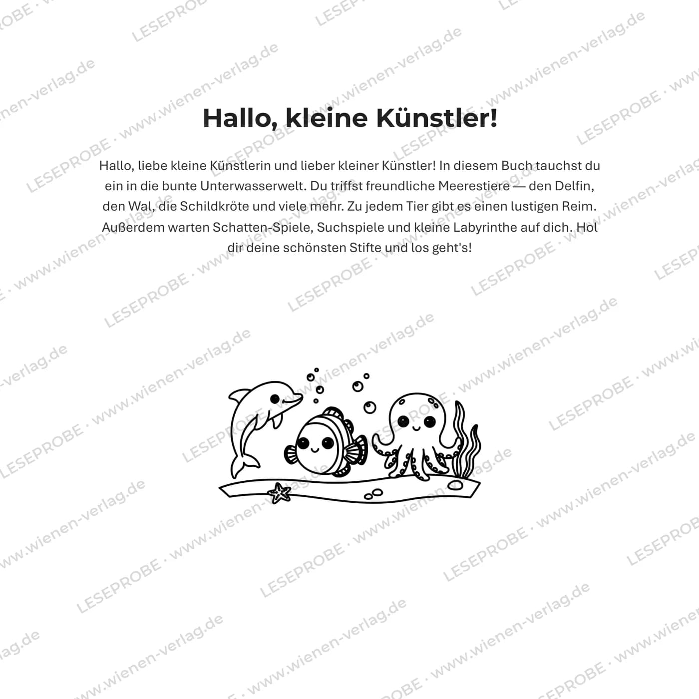 „Das bin ich“-Seite aus „Mein erstes Meerestiere Malbuch ab 3 Jahren“