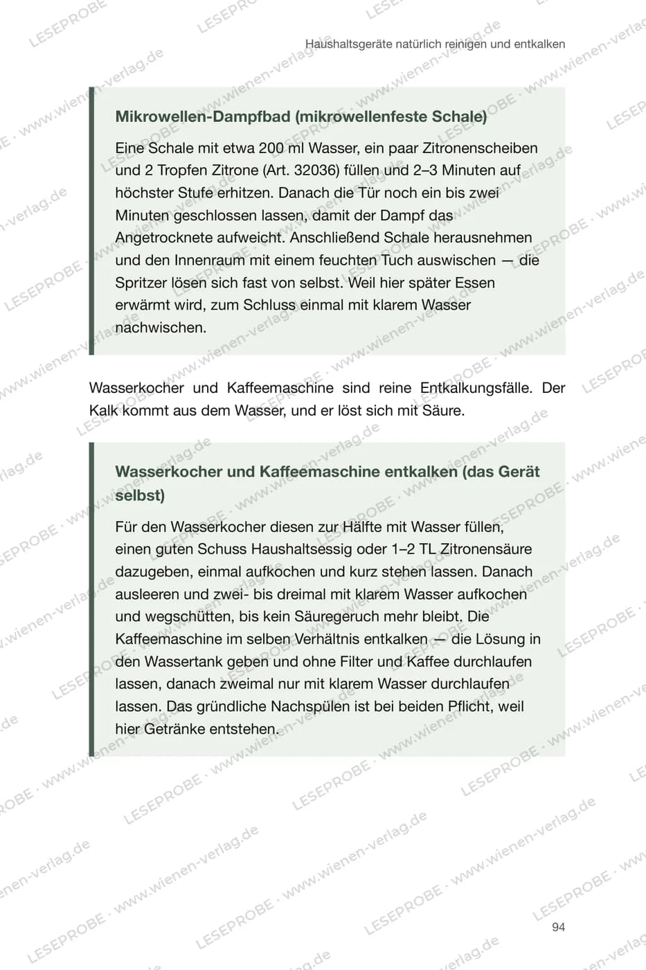 Geräte natürlich entkalken aus „Ätherische Öle für ein natürlich sauberes Zuhause“